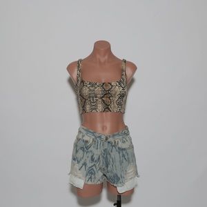Snakeskin tank top crop top